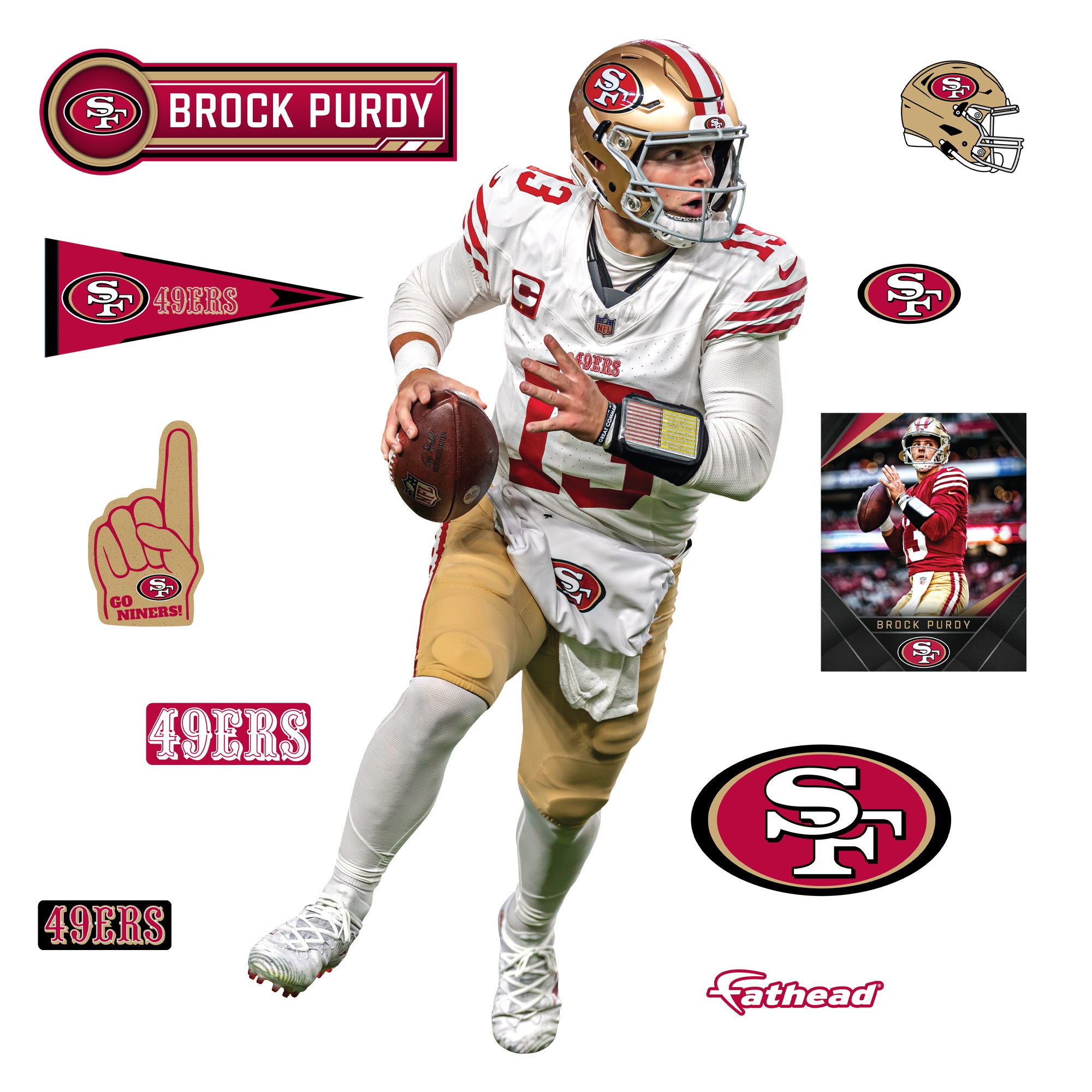 Niners Decal Brock Purdy Away - RealBig Collection - Official NFL - San Francisco 4 ...
