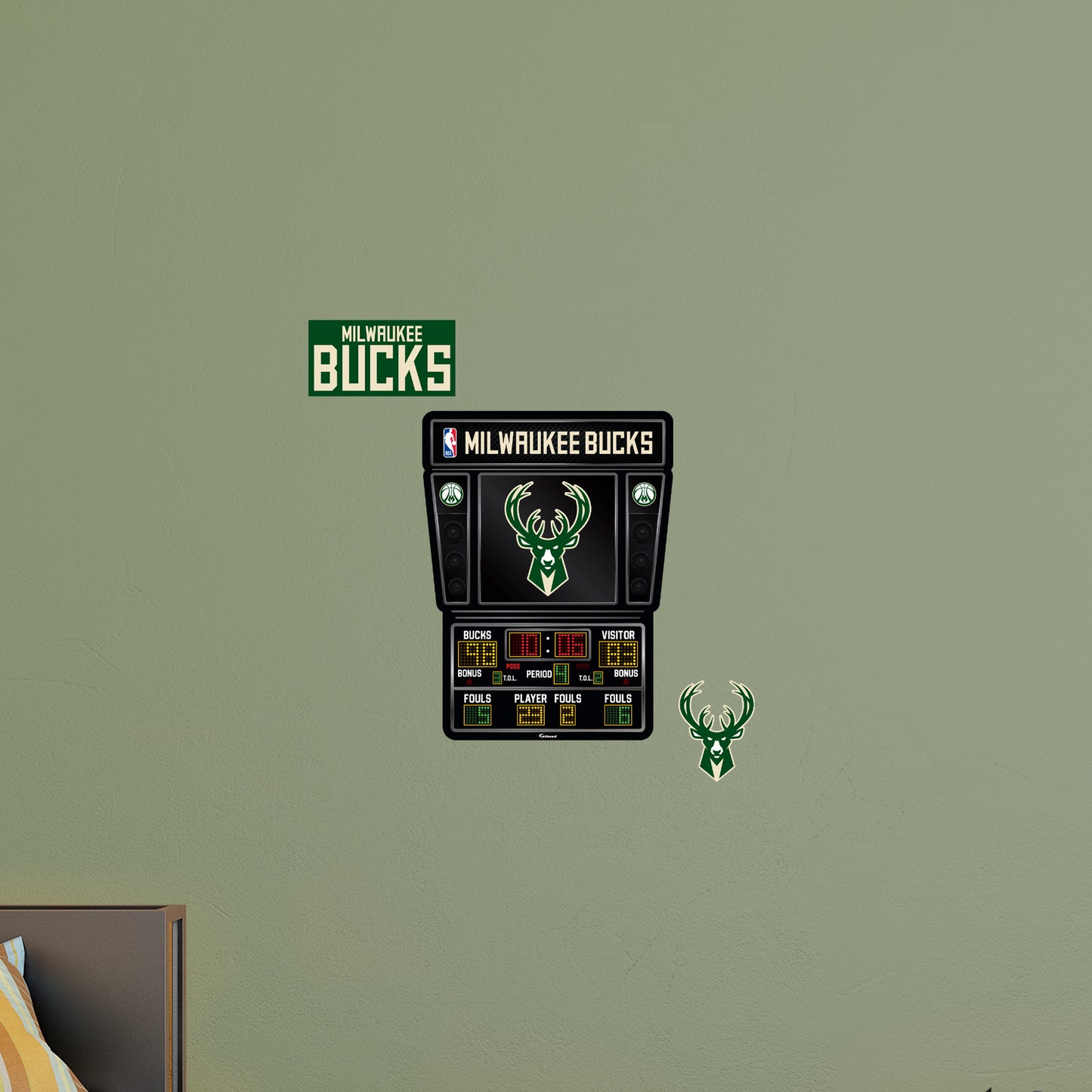 Milwaukee Bucks - RealBig Scoreboard Collection - Official NBA - Reusable Vinyl Wall Decals