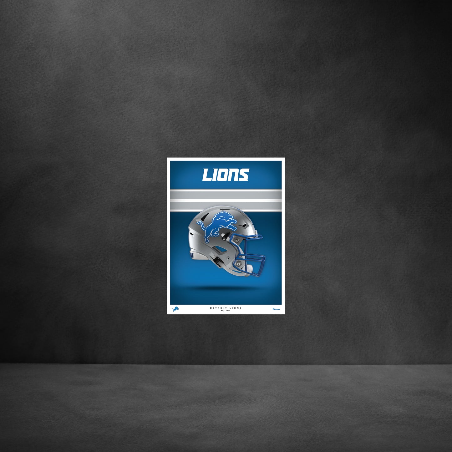 Detroit Lions - Helmet Series - Peel & Stick Poster - Official NFL - Reusable Vinyl Wall Decal