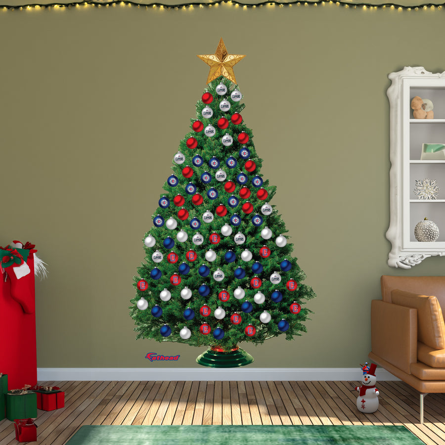 Los Angeles Clippers - Decorate Your Own Christmas Tree - Official NBA - Reusable Vinyl Wall Decals