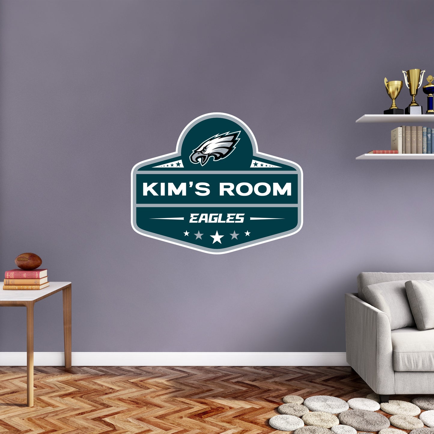 Philadelphia Eagles:   Badge Personalized Name        - Officially Licensed NFL Removable     Adhesive Decal