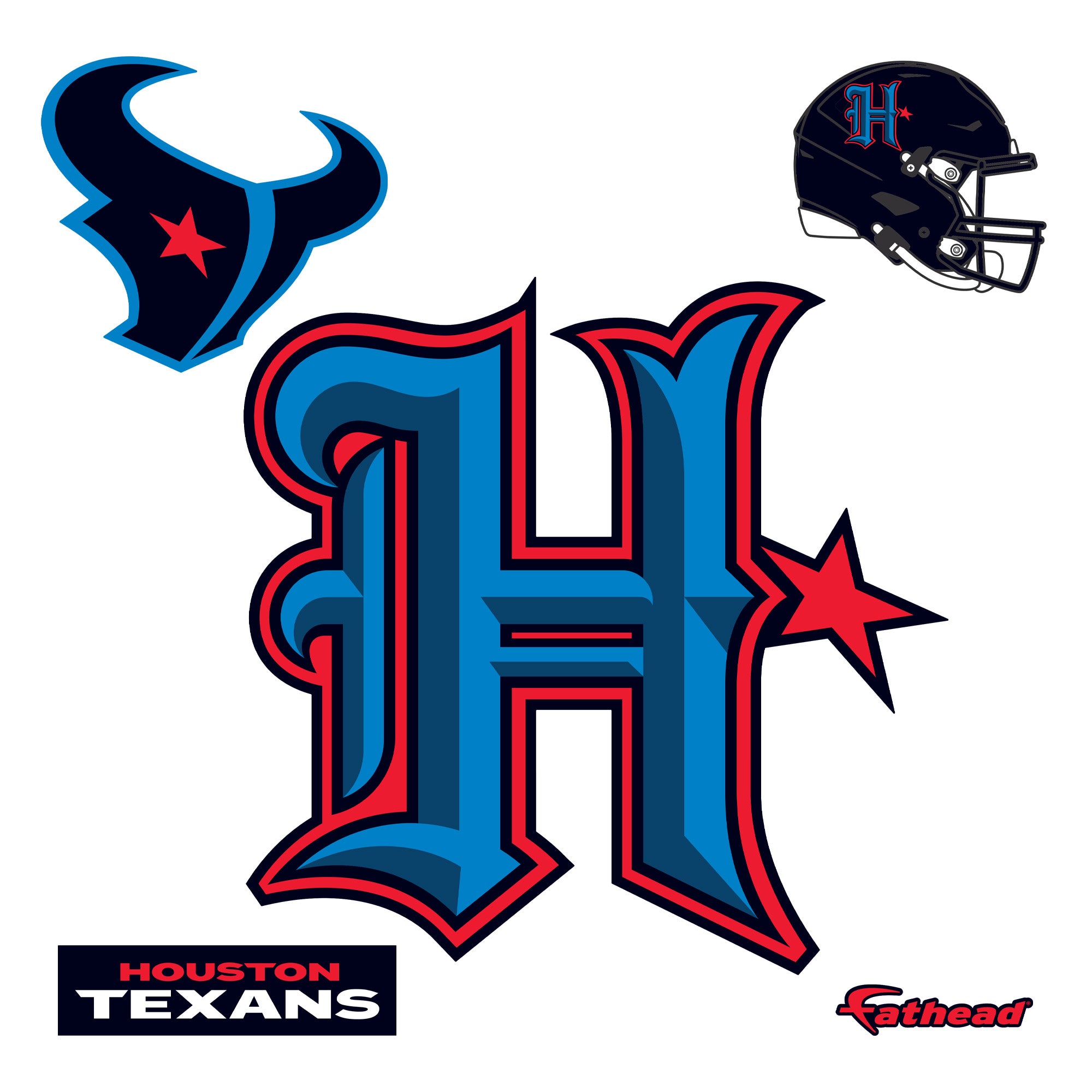 Houston Texans - RealBig H-Town Logo Collection - Official NFL - Reusa ...