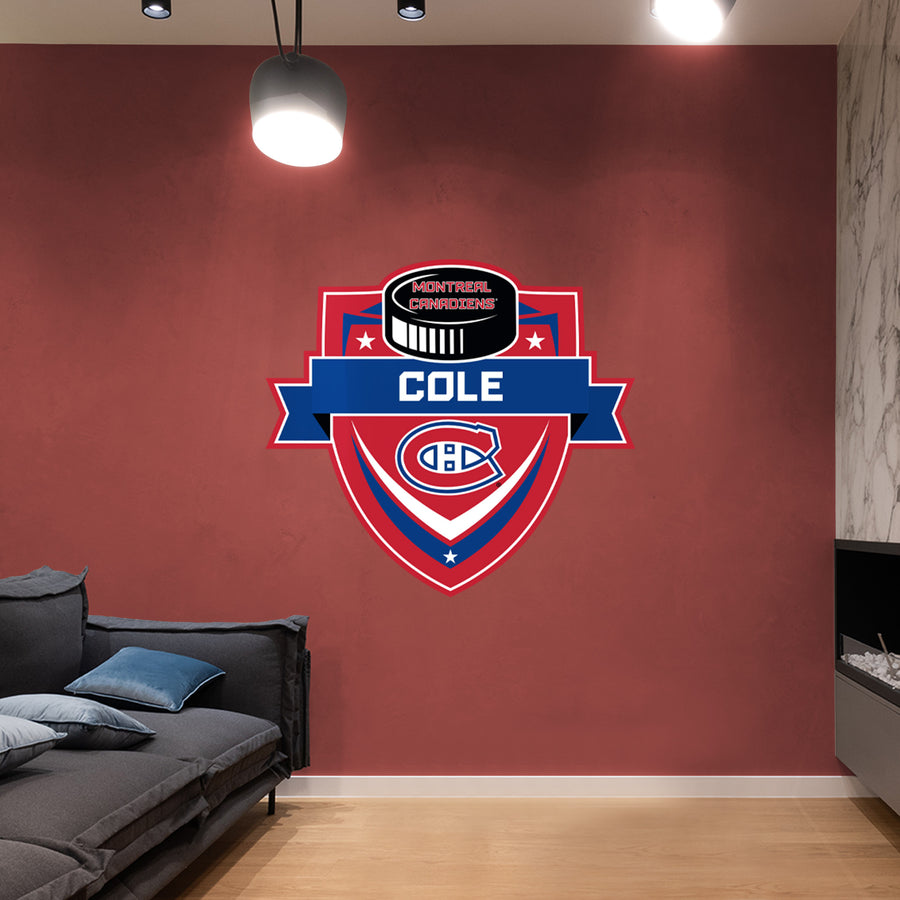 Montreal Canadiens - Badge - With Personalized Name - Official NHL - Vinyl Transfer Decal #2
