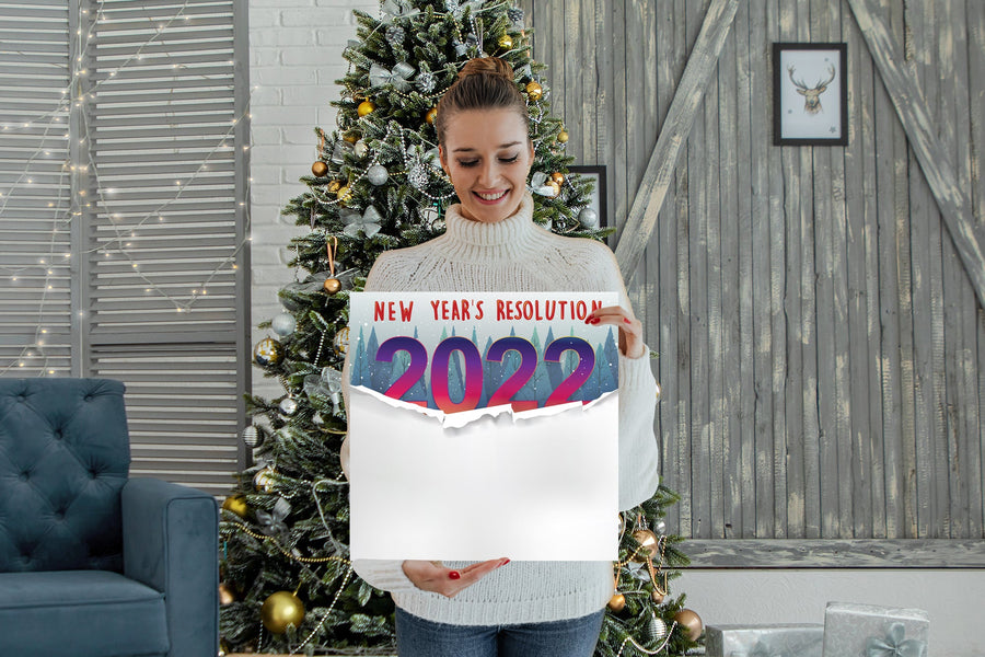 New Years:  Resolution Torn Paper Dry Erase        -      Dry Erase Foam Core