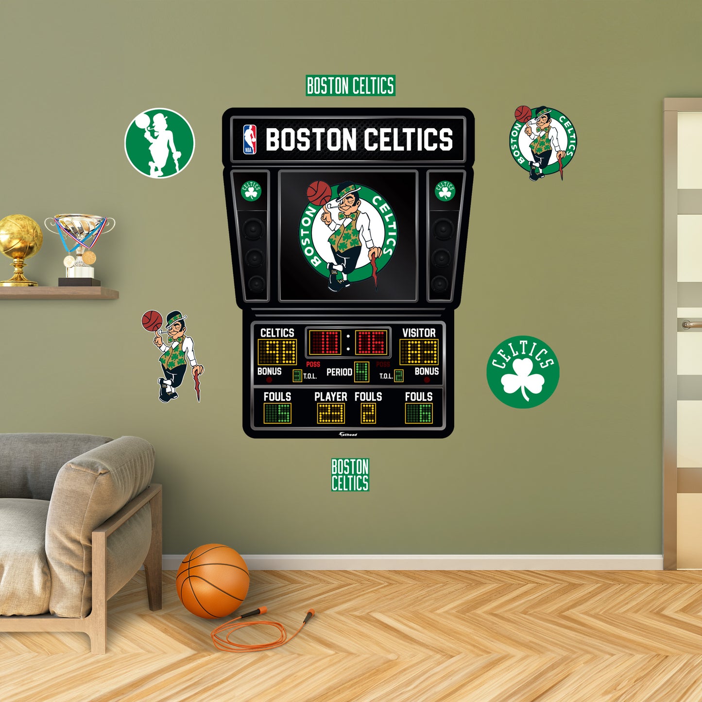 Boston Celtics - RealBig Scoreboard Collection - Official NBA - Reusable Vinyl Wall Decals