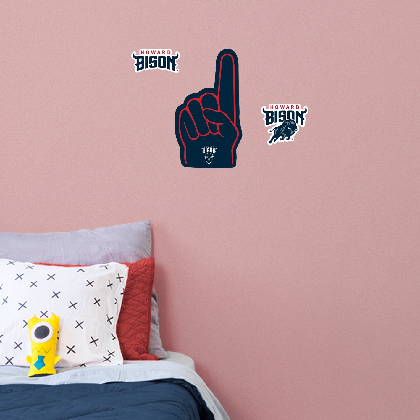 Howard Bison:    Foam Finger        - Officially Licensed NCAA Removable     Adhesive Decal