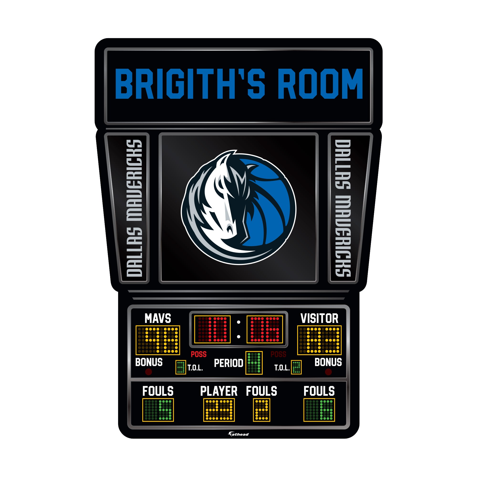 Dallas Mavericks - Scoreboard Graphic - With Personalized Name - Offic ...