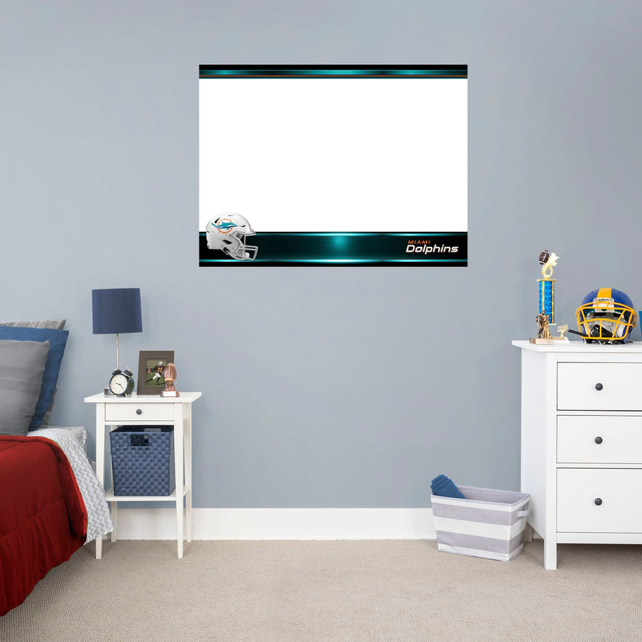 Miami Dolphins - Helmet - Dry Erase Whiteboard - Official NFL - Reusable Vinyl Wall Decal