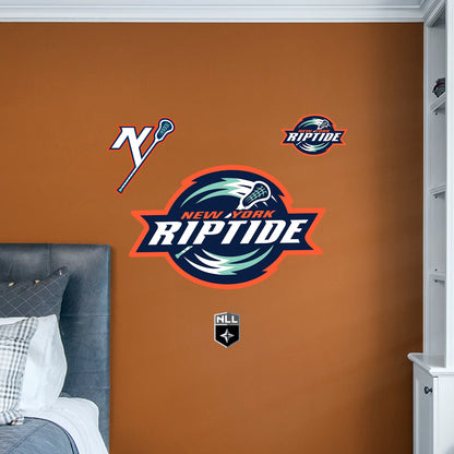 New York Riptide:   Logo        - Officially Licensed NLL Removable     Adhesive Decal