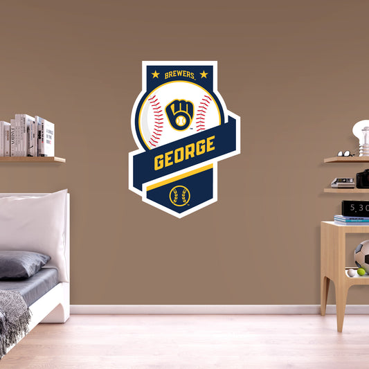 Milwaukee Brewers:  2023 Banner Personalized Name        - Officially Licensed MLB Removable     Adhesive Decal
