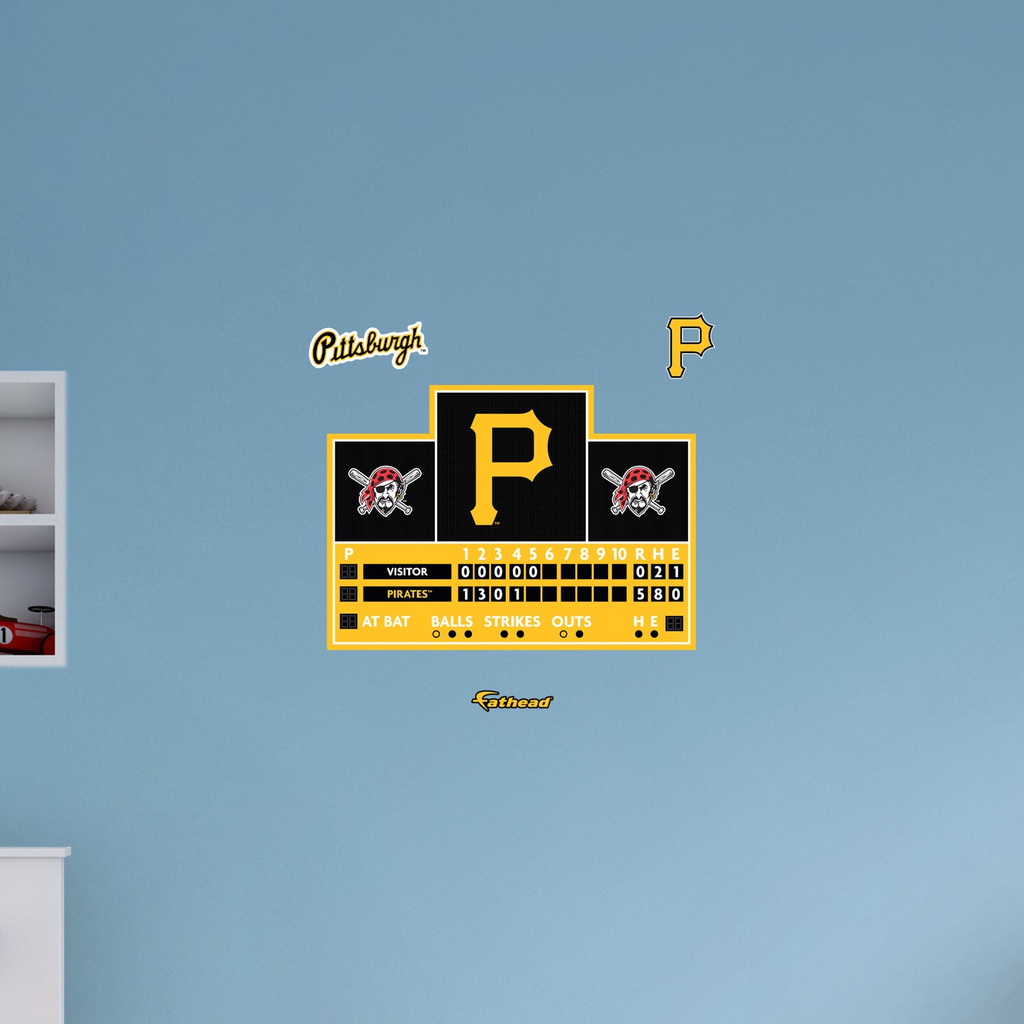 Pittsburgh Pirates:  Scoreboard        - Officially Licensed MLB Removable     Adhesive Decal