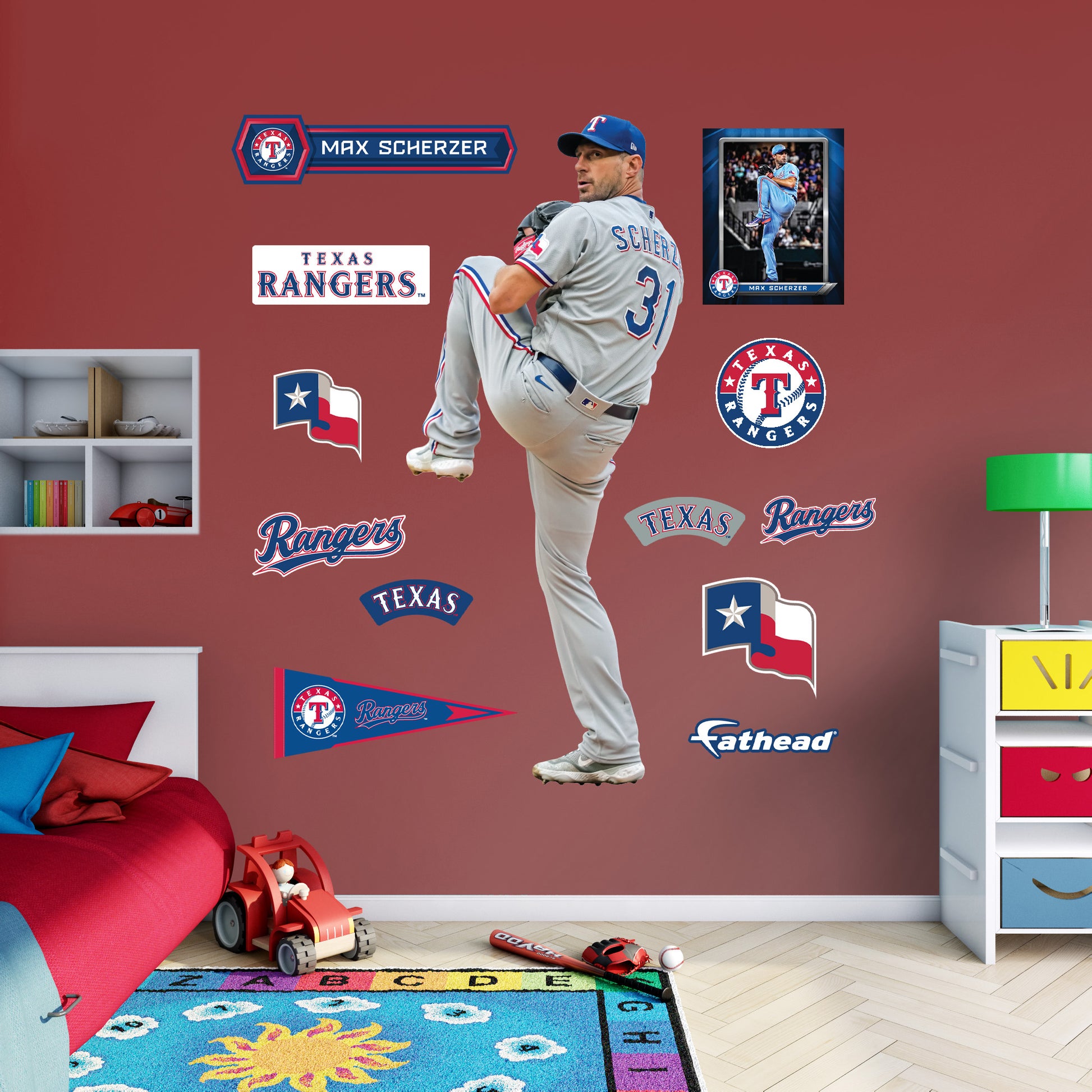 Texas Rangers: Max Scherzer - Officially Licensed MLB Removable Adhesi –  Fathead