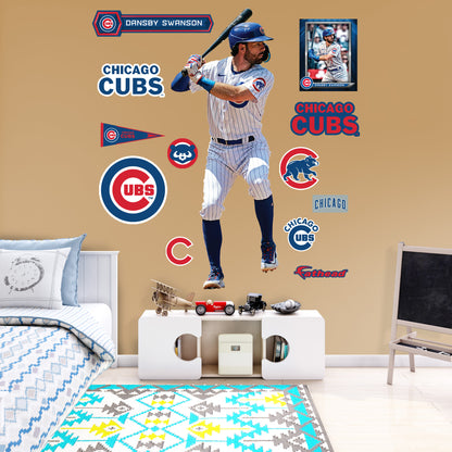 Dansby Swanson - RealBig Collection - Official MLB - Chicago Cubs - Reusable Vinyl Wall Decals