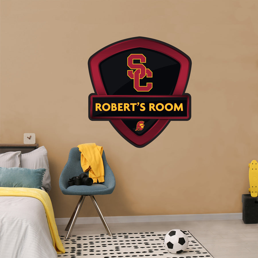 USC Trojans:   Badge Personalized Name        - Officially Licensed NCAA Removable     Adhesive Decal