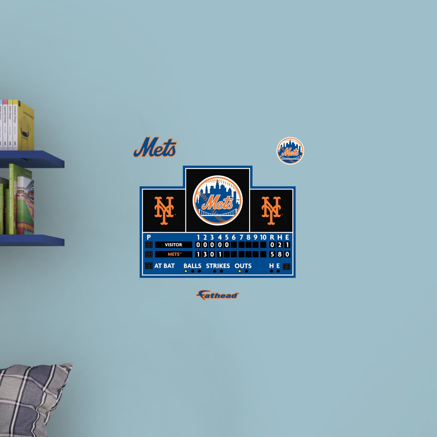 New York Mets:  Scoreboard        - Officially Licensed MLB Removable     Adhesive Decal