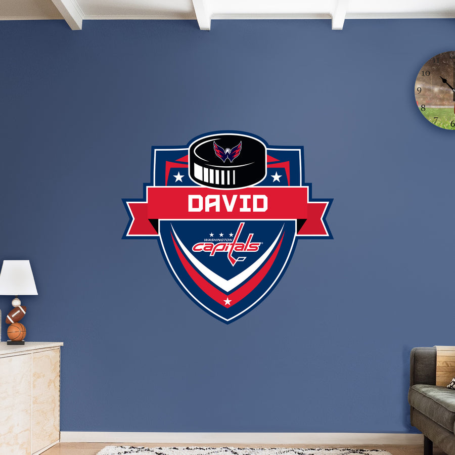 Washington Capitals - Badge - With Personalized Name - Official NHL - Vinyl Transfer Decal #2