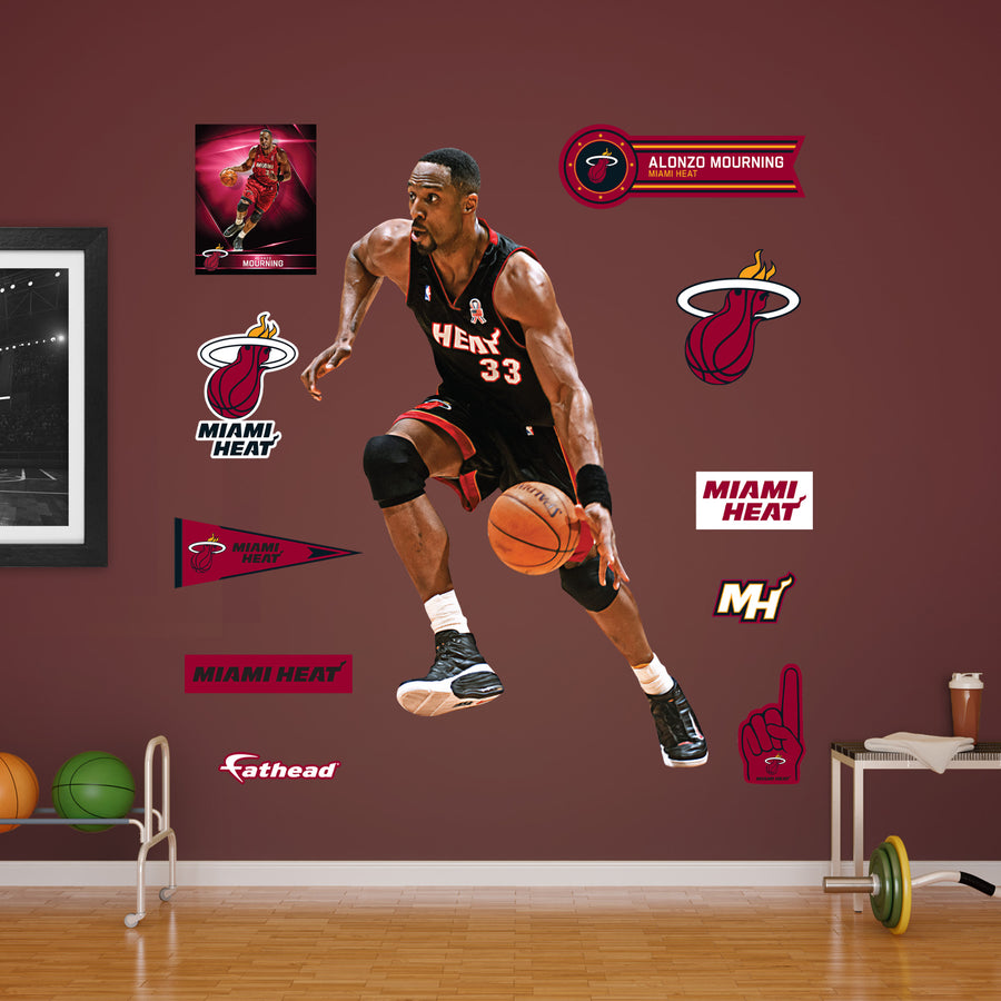 Alonzo Mourning - RealBig Heat Legend Collection - Official NBA - Miami Heat - Reusable Vinyl Wall Decals