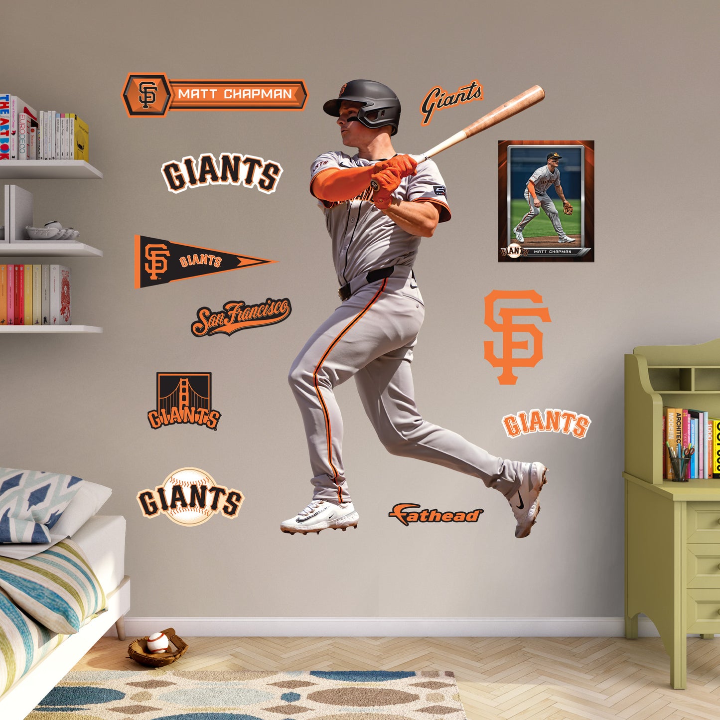 Matt Chapman - RealBig Collection - Official MLB - San Francisco Giants - Reusable Vinyl Wall Decals