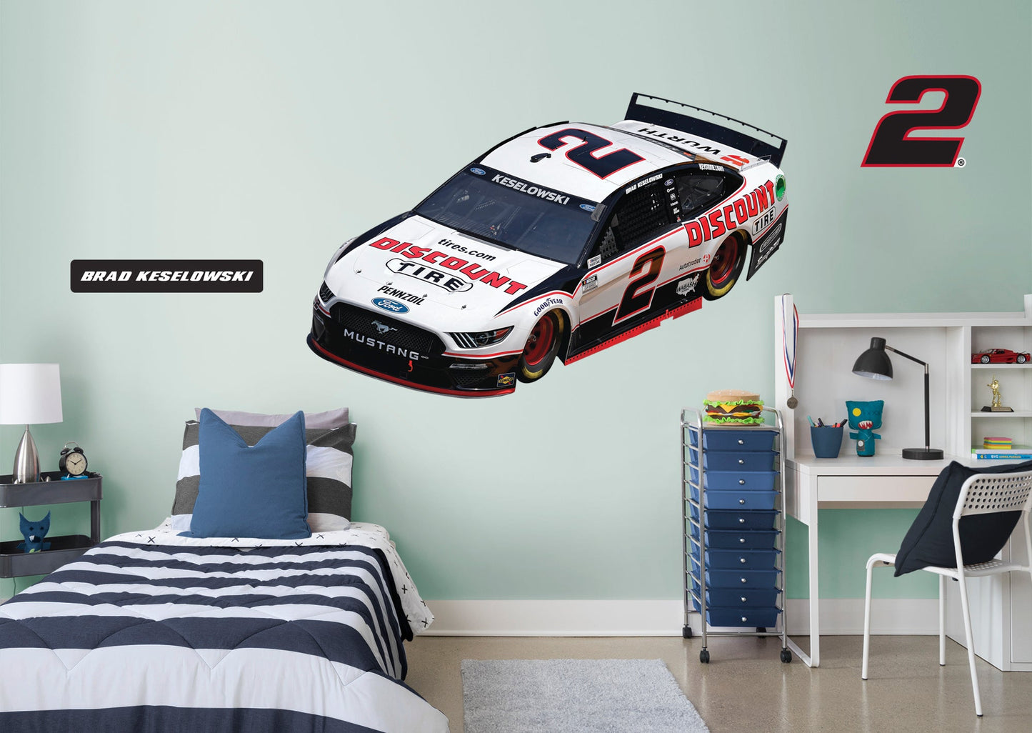 Brad Keselowski - RealBig Discount Tire Car Collection - Official NASCAR - Reusable Vinyl Wall Decals