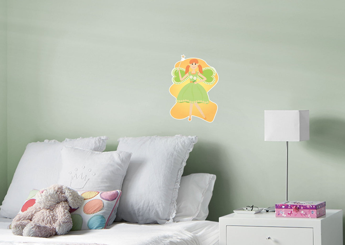 Nursery: Nursery Green Wings Icon        -   Removable     Adhesive Decal