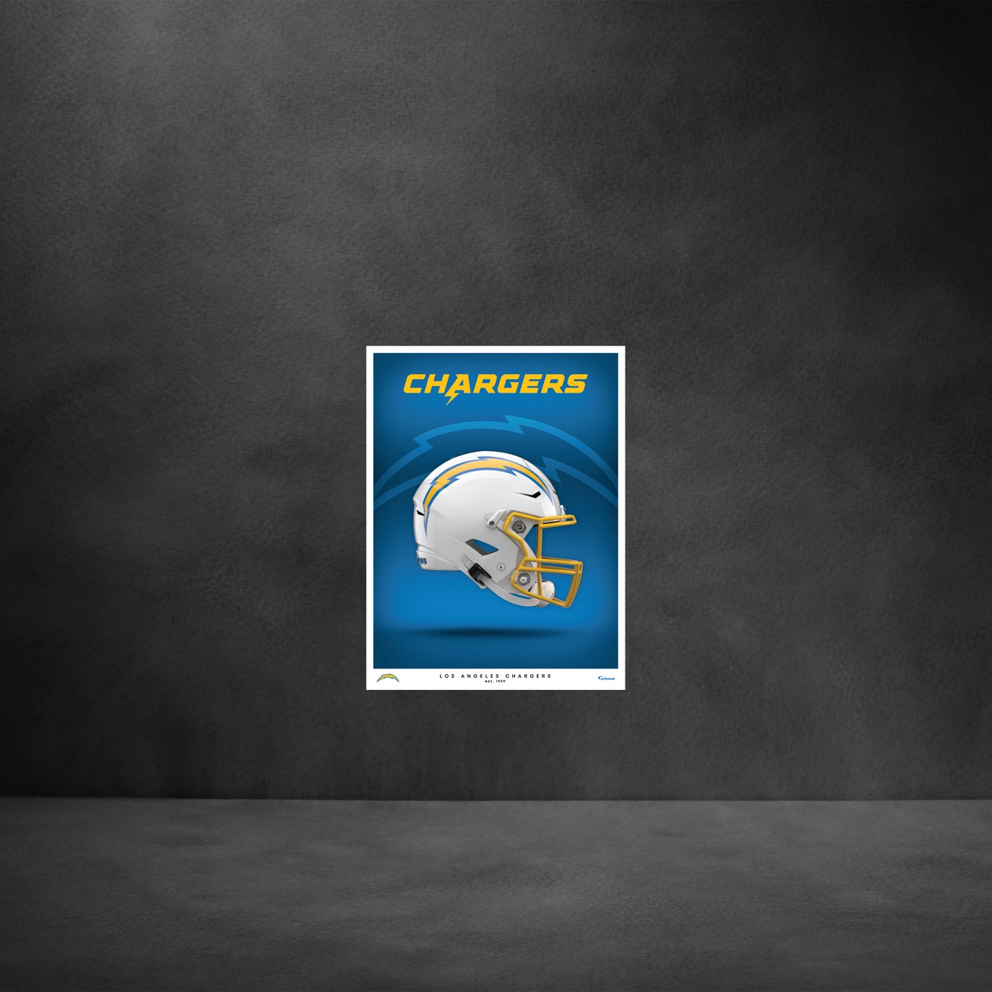 Los Angeles Chargers - Helmet Series - Peel & Stick Poster - Official NFL - Reusable Vinyl Wall Decal