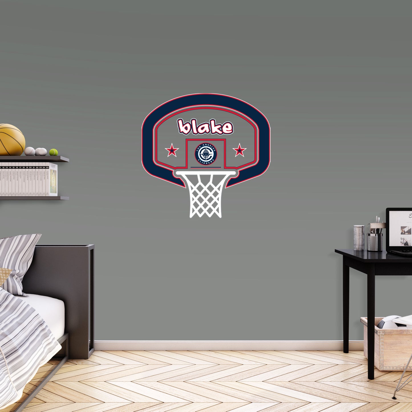 NBA Los Angeles Clippers: Backboard Personalized Name PREMASK        -   Removable     Adhesive Decal