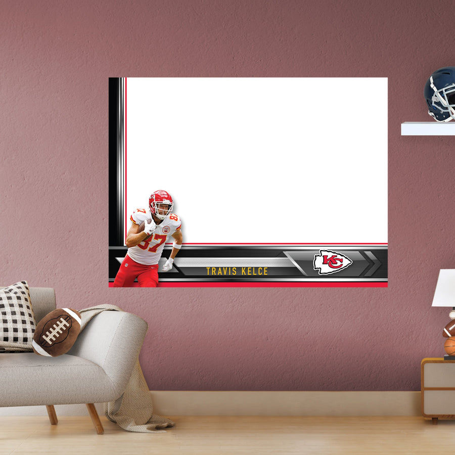 Kansas City Chiefs - Travis Kelce - Dry Erase Whiteboard - Official NFL - Reusable Vinyl Wall Decal