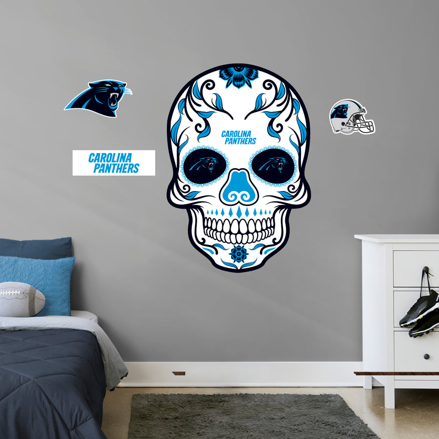 Carolina Panthers - RealBig Sugar Skull Collection - Official NFL - Reusable Vinyl Wall Decals