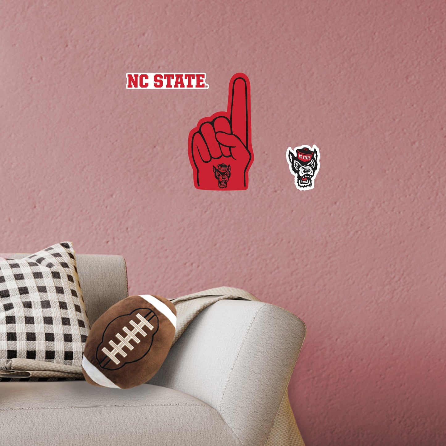 North Carolina State Wolfpack - RealBig Foam Finger Collection - Official NCAA - Reusable Vinyl Wall Decals