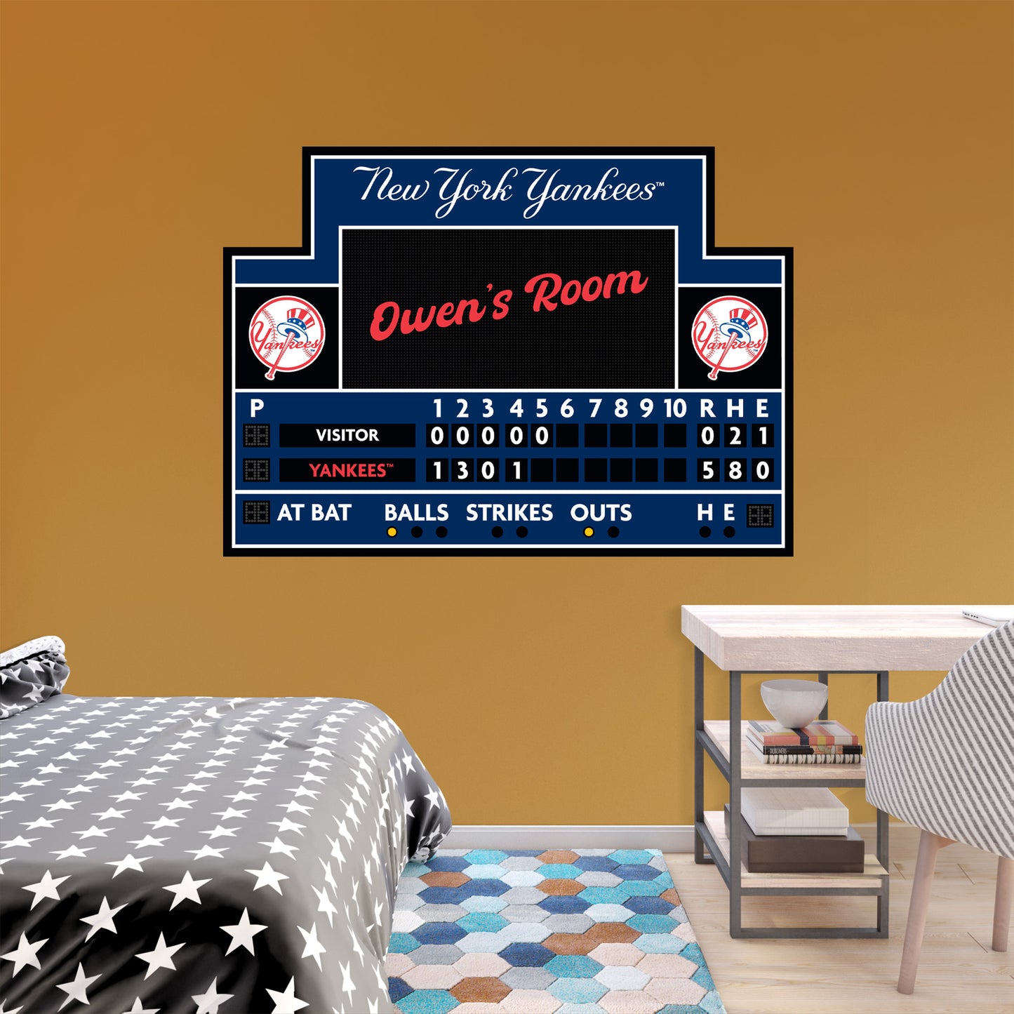 New York Yankees: Scoreboard Personalized Name        - Officially Licensed MLB Removable     Adhesive Decal