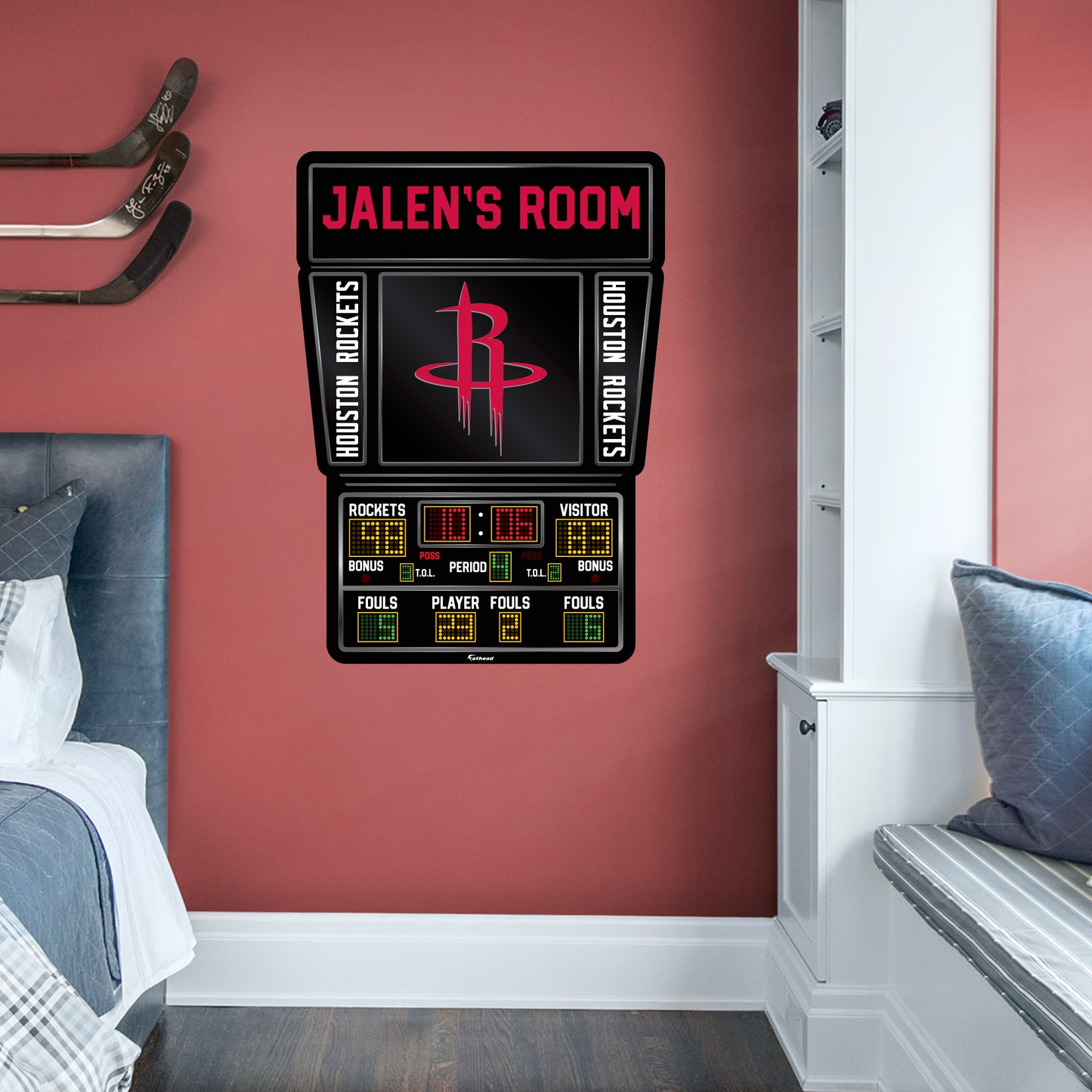 Houston Rockets:  2023 Scoreboard Personalized Name        - Officially Licensed NBA Removable     Adhesive Decal