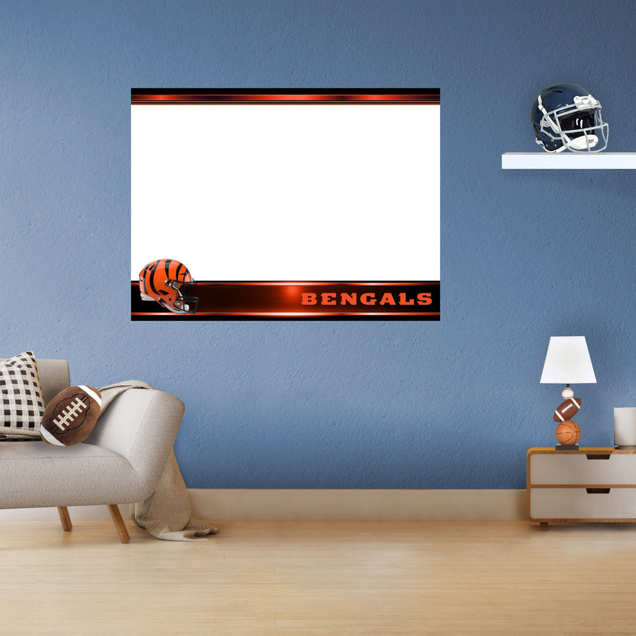 Cincinnati Bengals - Helmet - Dry Erase Whiteboard - Official NFL - Reusable Vinyl Wall Decal