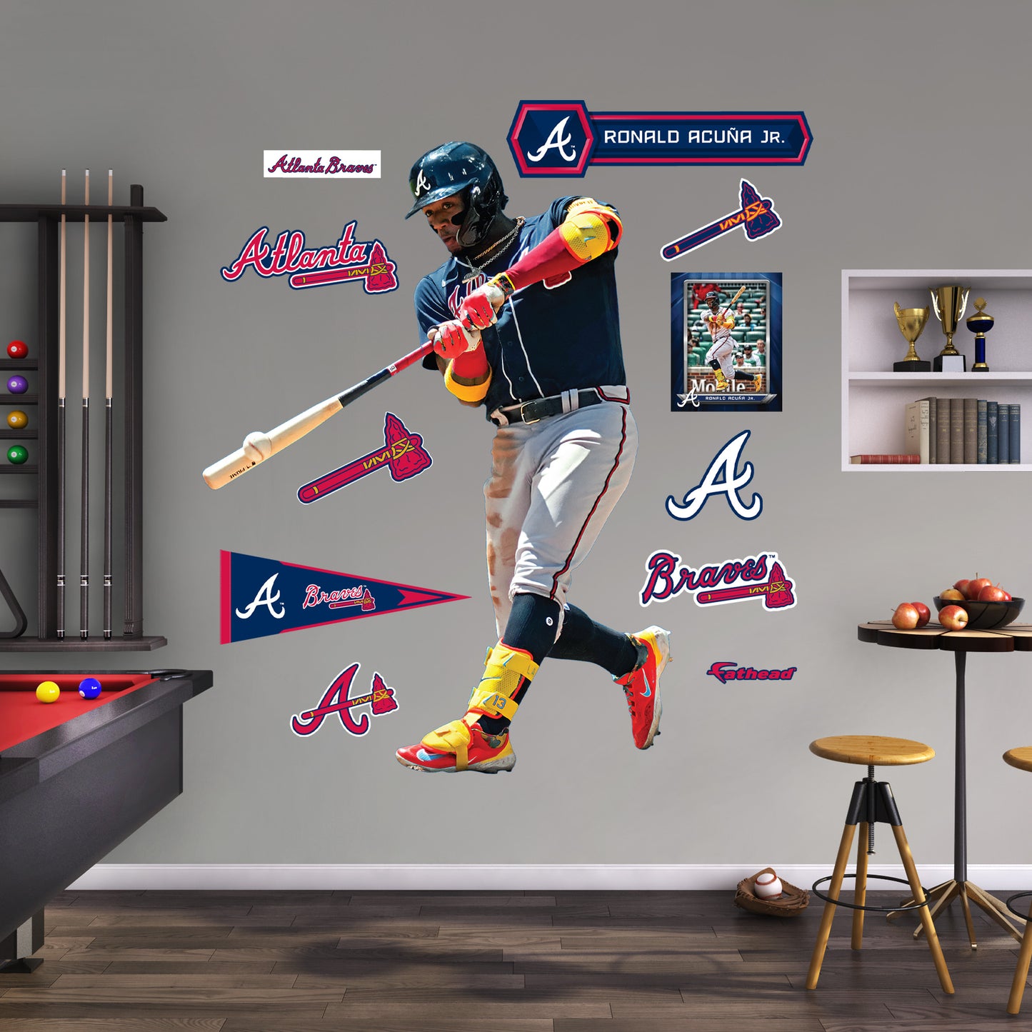 Atlanta Braves: Ronald Acuña Jr.  Swing        - Officially Licensed MLB Removable     Adhesive Decal