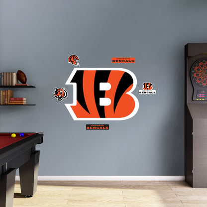 Cincinnati Bengals:  2022 B Logo        - Officially Licensed NFL Removable     Adhesive Decal