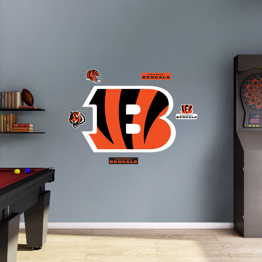 Cincinnati Bengals - RealBig B Logo Collection - Official NFL - Reusable Vinyl Wall Decals