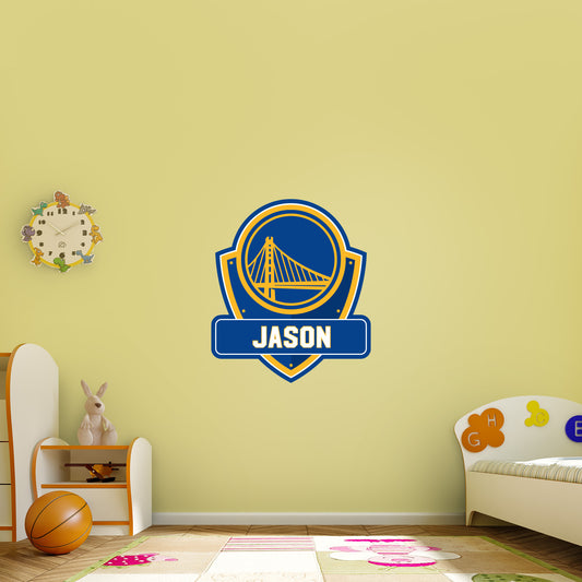 Golden State Warriors:   Badge Personalized Name        - Officially Licensed NBA Removable     Adhesive Decal