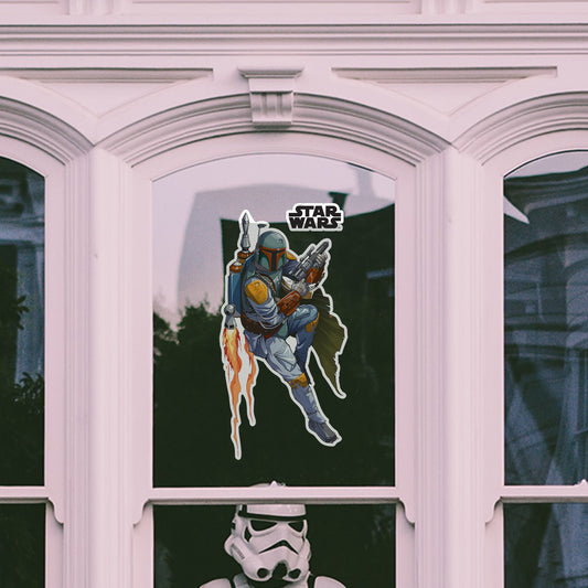 Boba Fett Window Clings        - Officially Licensed Star Wars Removable Window   Static Decal