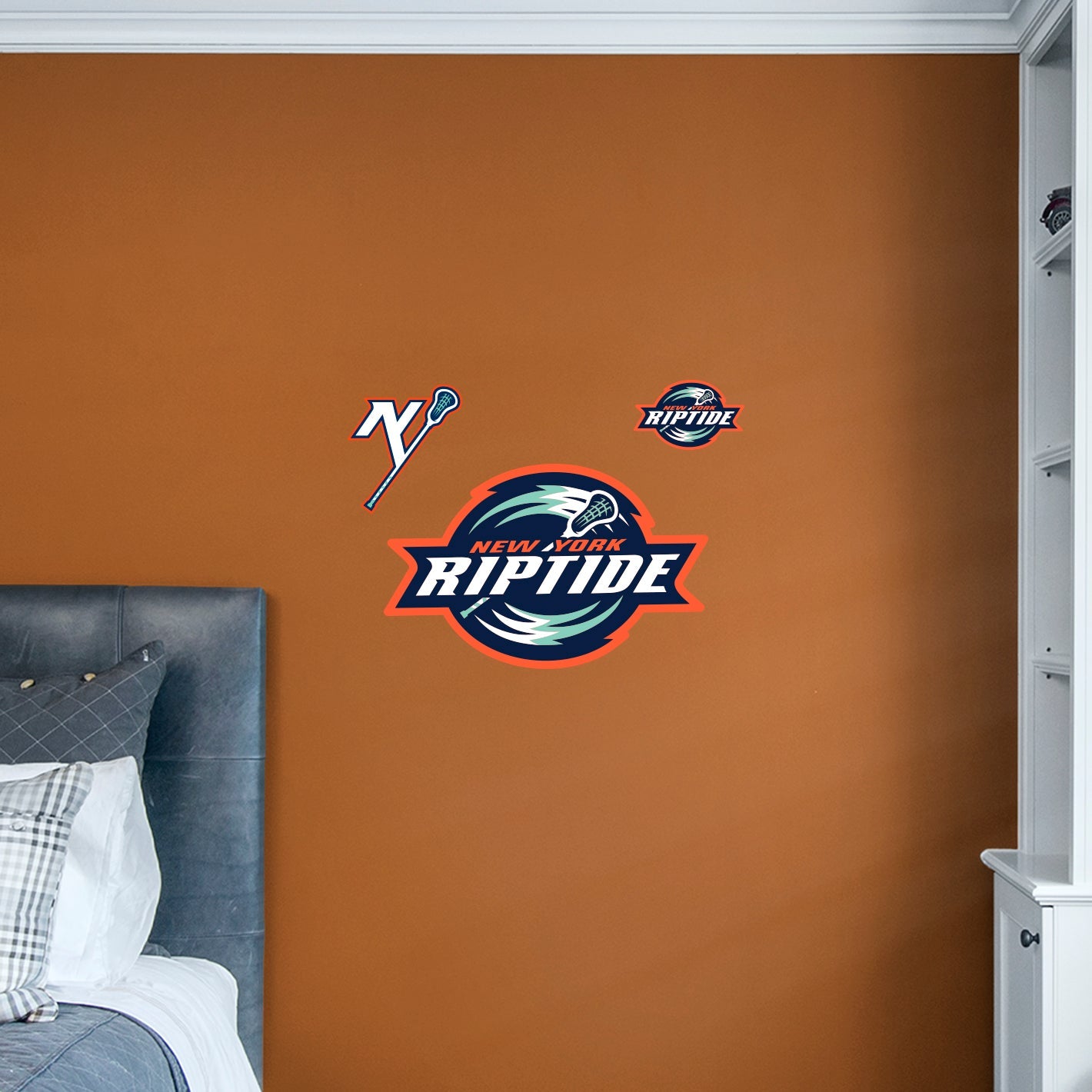 New York Riptide:   Logo        - Officially Licensed NLL Removable     Adhesive Decal