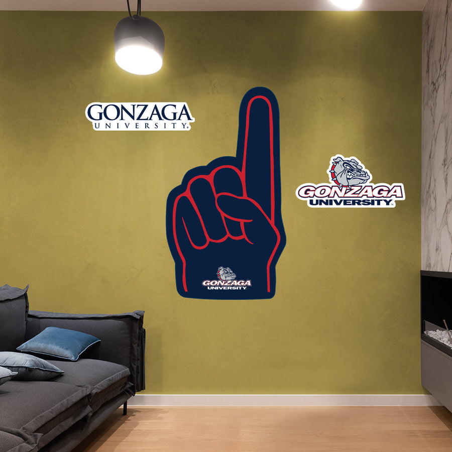 Gonzaga Bulldogs - RealBig Foam Finger Collection - Official NCAA - Reusable Vinyl Wall Decals