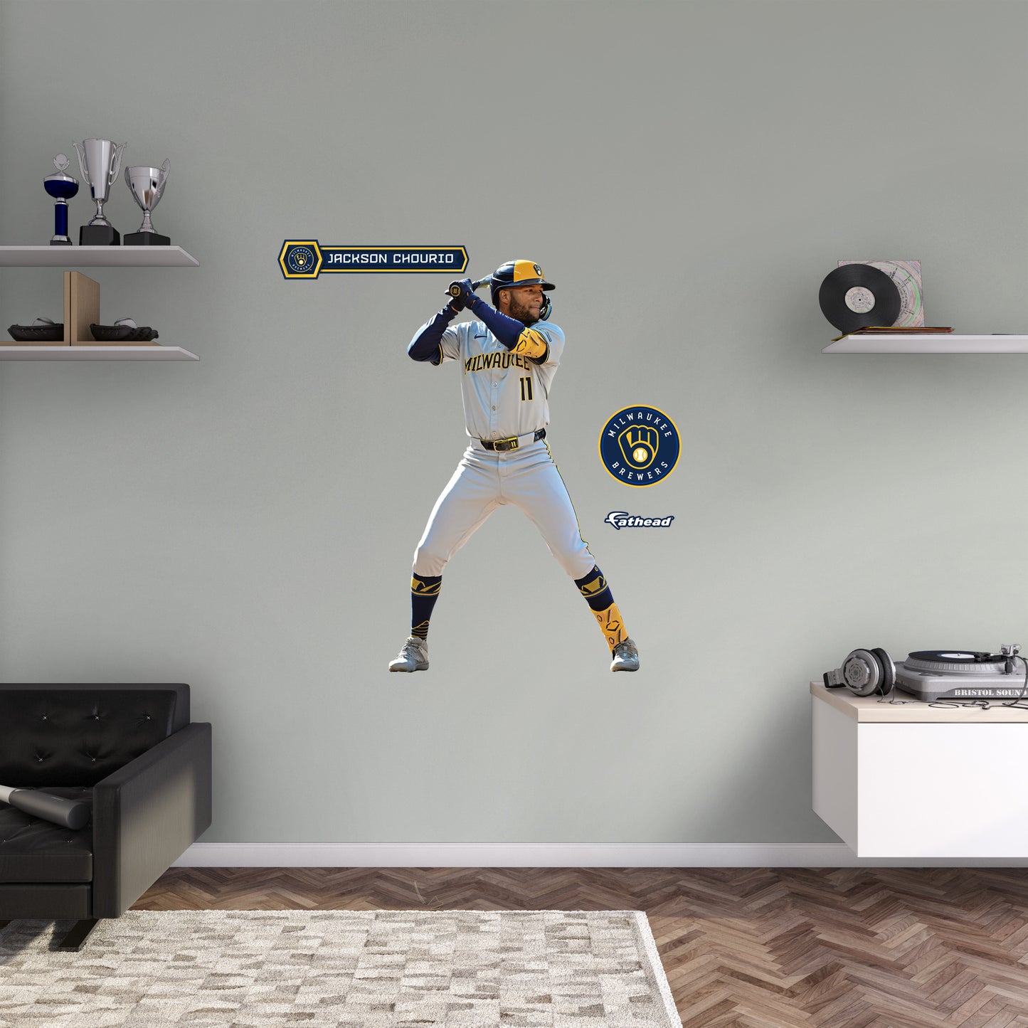 Milwaukee Brewers: Jackson Chourio         - Officially Licensed MLB Removable     Adhesive Decal