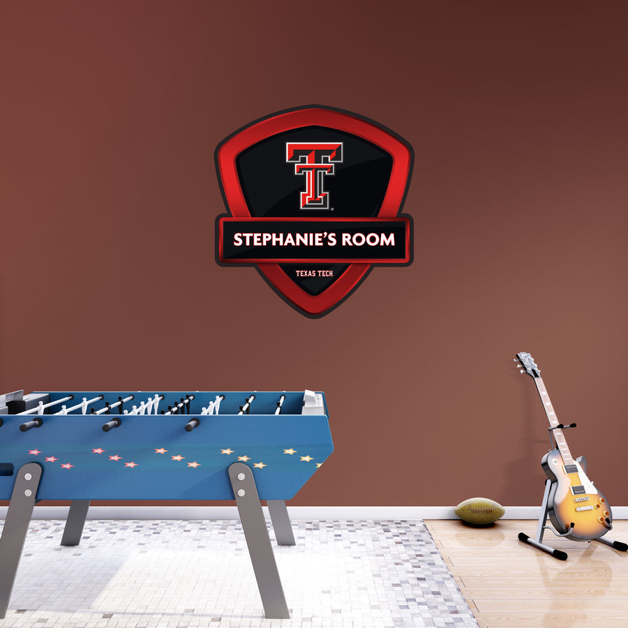 Texas Tech Red Raiders - Badge - With Personalized Name - Official NCAA - Vinyl Transfer Decal