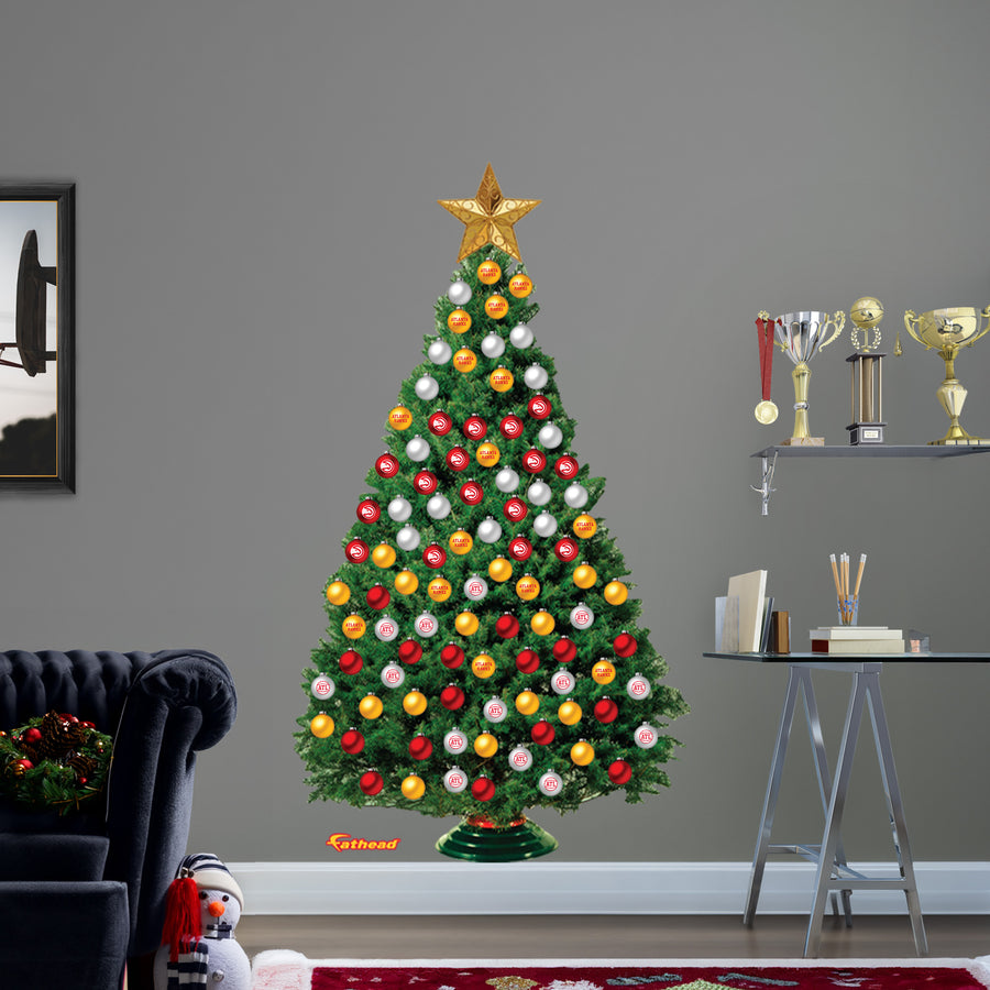 Atlanta Hawks - Decorate Your Own Christmas Tree - Official NBA - Reusable Vinyl Wall Decals