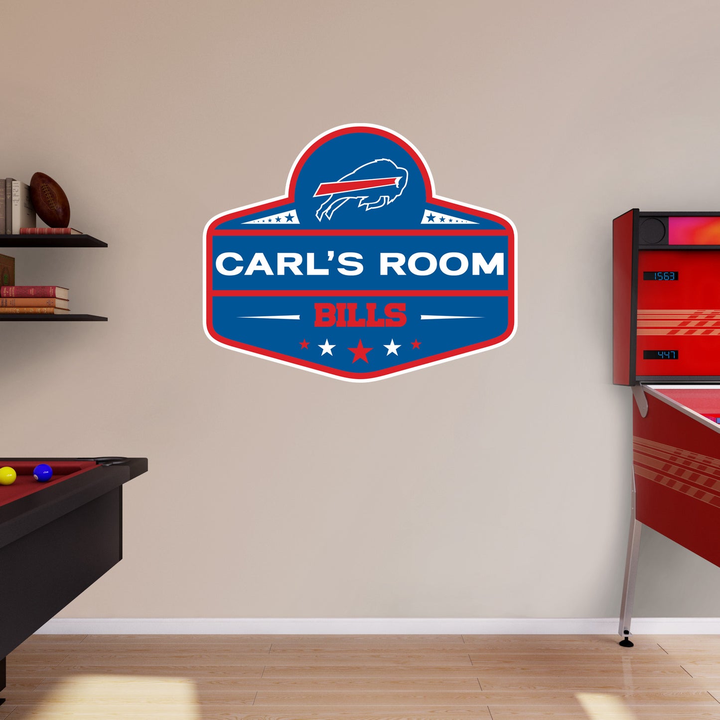 Buffalo Bills:   Badge Personalized Name        - Officially Licensed NFL Removable     Adhesive Decal