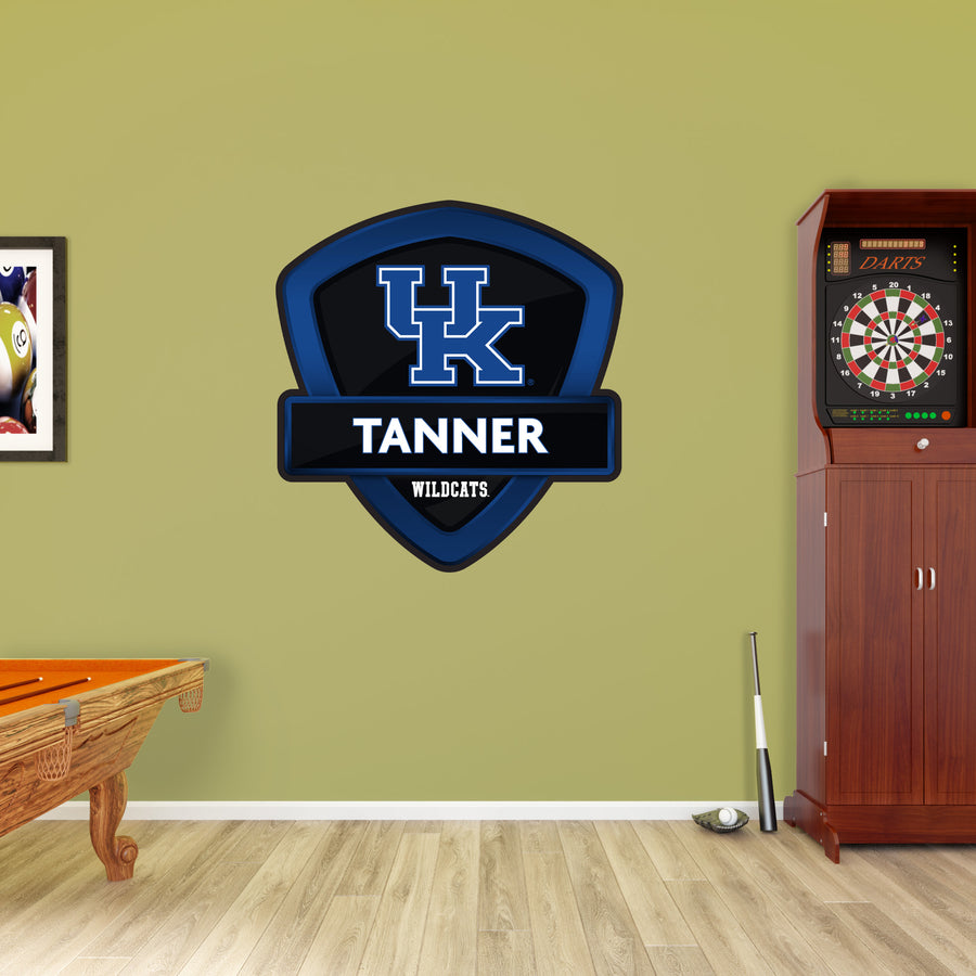 Kentucky Wildcats - Badge - With Personalized Name - Official NCAA - Vinyl Transfer Decal
