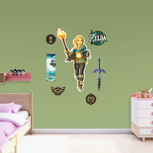 Zelda: Tears of the Kingdom: Zelda RealBig        - Officially Licensed Nintendo Removable     Adhesive Decal