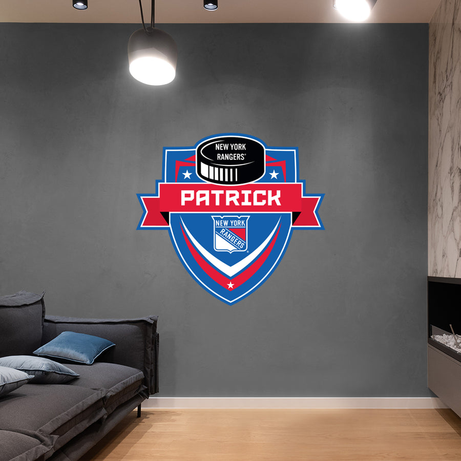 New York Rangers - Badge - With Personalized Name - Official NHL - Vinyl Transfer Decal #2