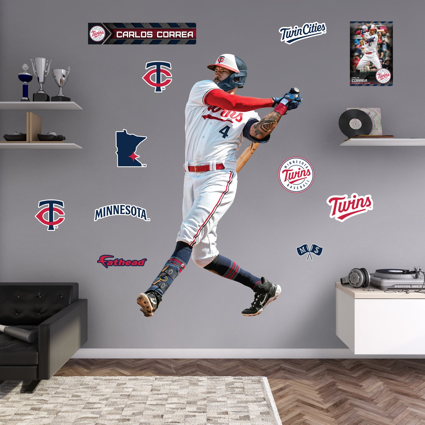 Minnesota Twins: Carlos Correa         - Officially Licensed MLB Removable     Adhesive Decal