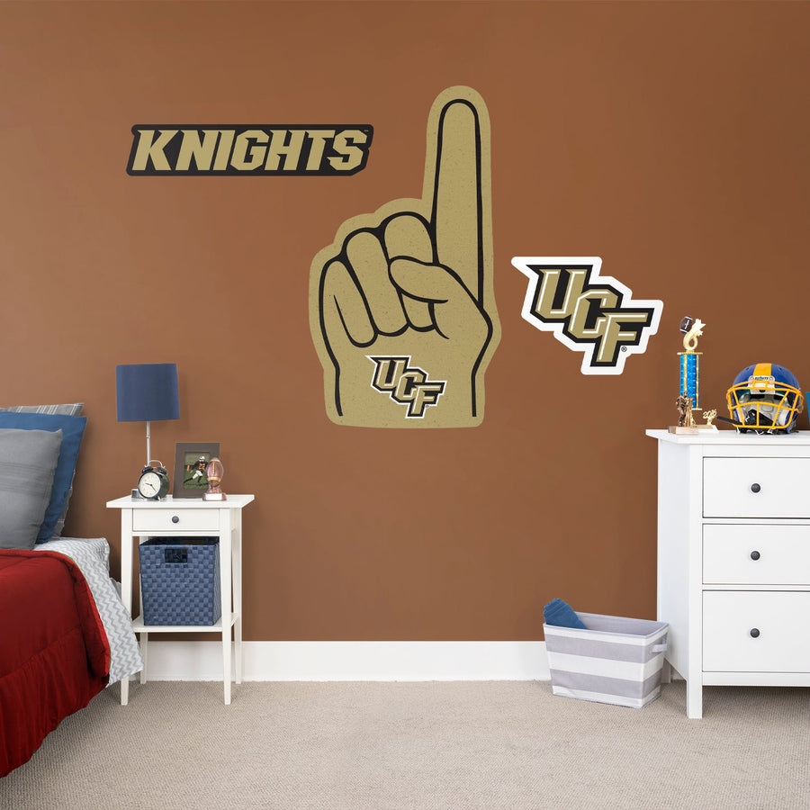UCF Knights - RealBig Foam Finger Collection - Official NCAA - Reusable Vinyl Wall Decals