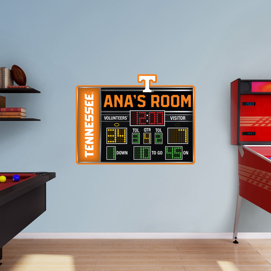 Tennessee Volunteers - Football Scoreboard Graphic - With Personalized Name - Official NCAA - Vinyl Transfer Decal