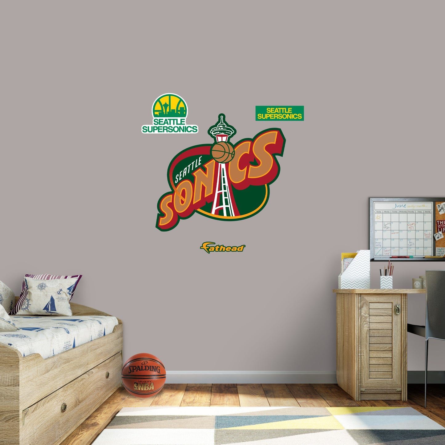 Seattle Supersonics:  Classic Logo        - Officially Licensed NBA Removable     Adhesive Decal